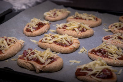 Close-up of cookies in tray