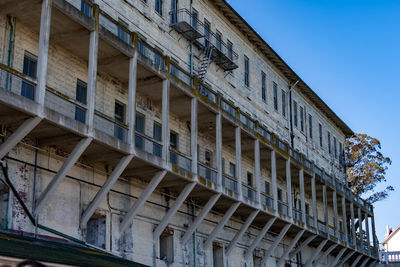 Low angle view of old building against sky