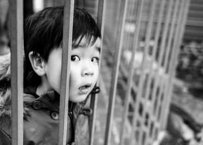 Portrait of cute boy looking at the camera