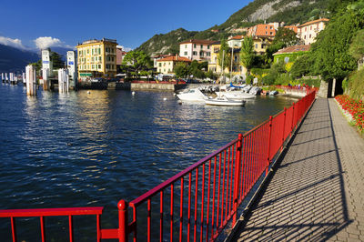 View of pathway by the lake