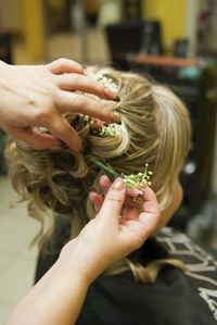 Close-up of woman's head 