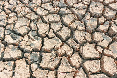 Full frame shot of cracked land