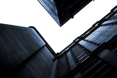 Low angle view of buildings against clear sky