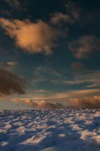 Scenic view of cloudscape against sky during winter