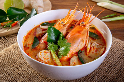 Close-up of food in bowl on table