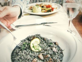 Close-up of served food