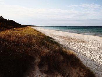 Scenic view of beach against sky