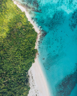 High angle view of beach