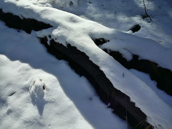 Scenic view of snow covered landscape
