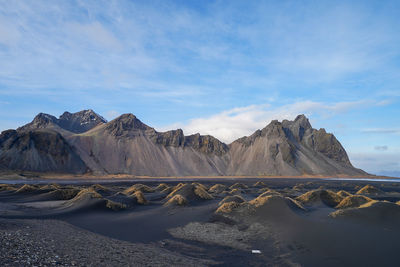 Scenic view of mountains against sky