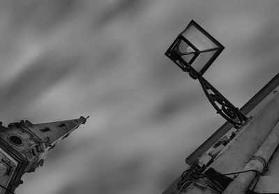 Low angle view of basketball hoop against sky