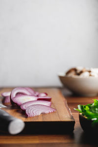Close-up of food on table