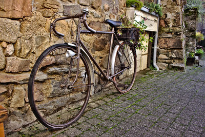 Bicycle parked in city