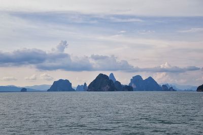 Island ocean tropical forest views near phi phi, ko rang yai, ko li pe phuket thailand asia.