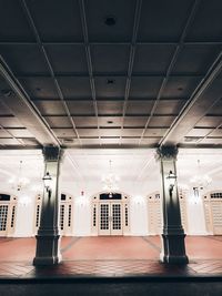 Interior of illuminated building