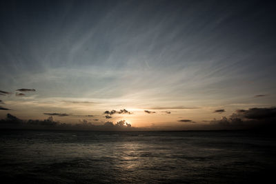 Scenic view of sea at sunset