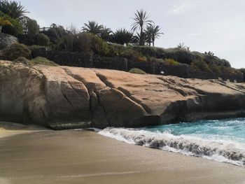 Scenic view of beach against sky