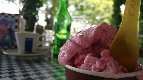 Close-up of ice cream cone