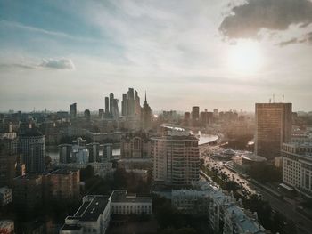 High angle view of city