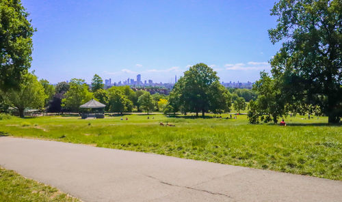 Park on field against sky