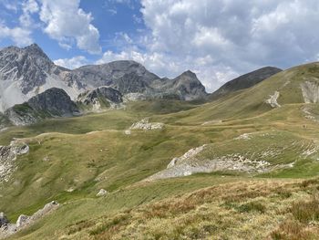 Scenic view of mountains against sky