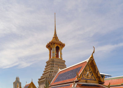 Low angle view of traditional building against sky