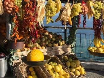 Fruits for sale at market stall