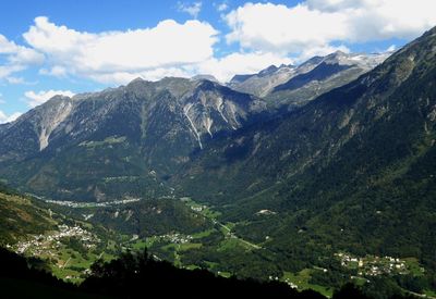 Scenic view of mountains against sky