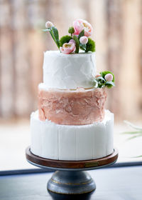 Close-up of cake on table