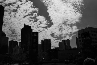 Silhouette buildings against sky