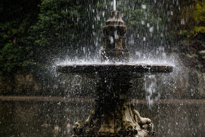 Water splashing in fountain