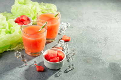 Close-up of red fruit on table