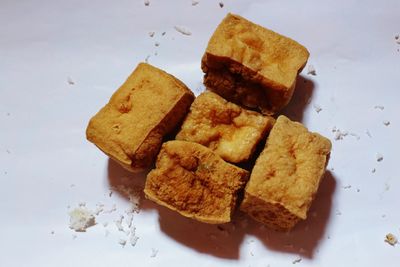 High angle view of dessert in plate