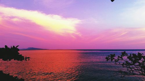 Scenic view of sea against dramatic sky