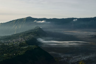 Morning mist at mount bromo, indonesia