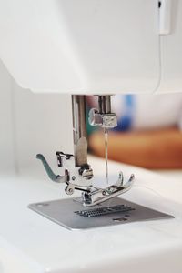 Close-up of sewing machine