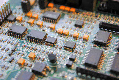 Close-up of mother board