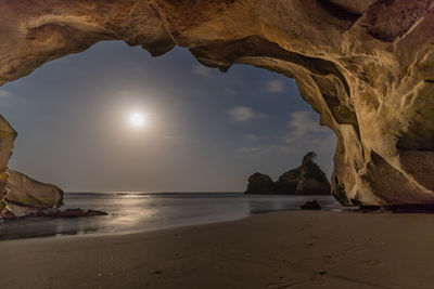 Arch shape of rock formations at beach