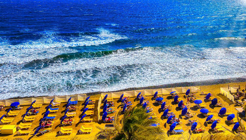 High angle view of beach