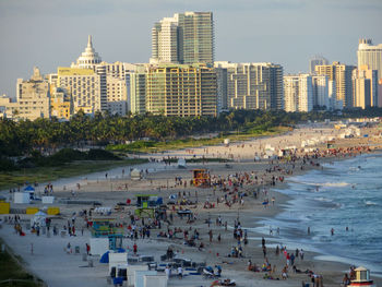 Panoramic view of people on beach