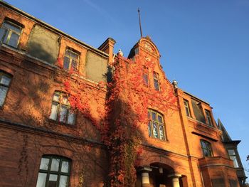 Low angle view of building against clear sky