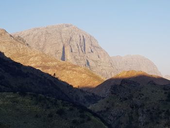 Scenic view of mountains against clear sky