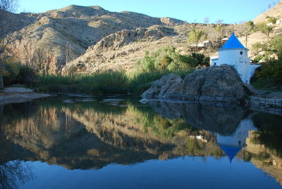 Reflection of mountain in lake