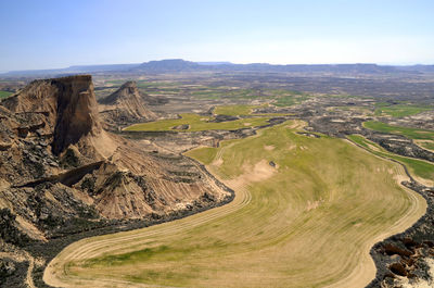 Aerial view of landscape against sky