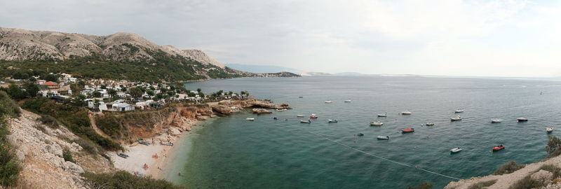 High angle view of beach against sky