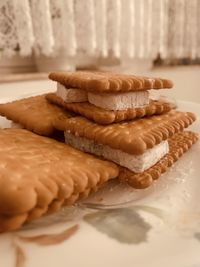 Close-up of cookies on table