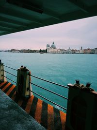 City skyline of venice, italy from a vaporetto 