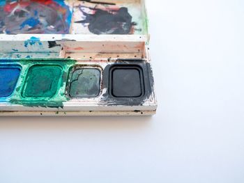 High angle view of palette