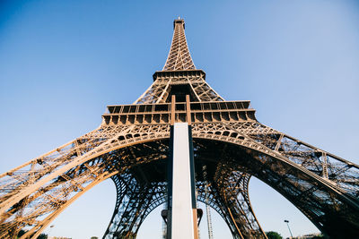 Low angle view of eiffel tower against sky