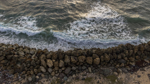 Scenic view of rocky beach